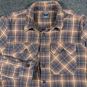 Todd Snyder Flannel Work Shirt Men's Small Brown Plaid Long Sleeve Button Up